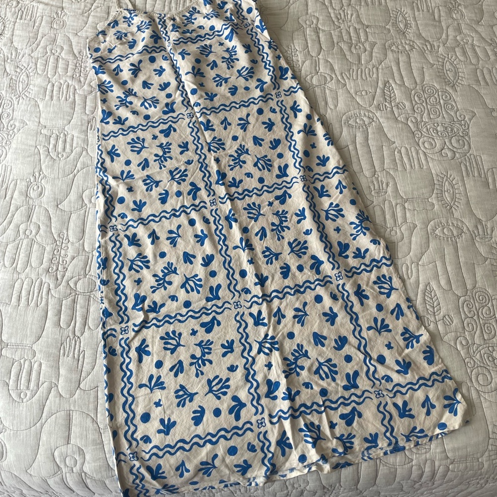Blue and White Patterned Women's Skirt